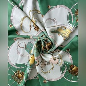 Authentic Green Hermes Scarf